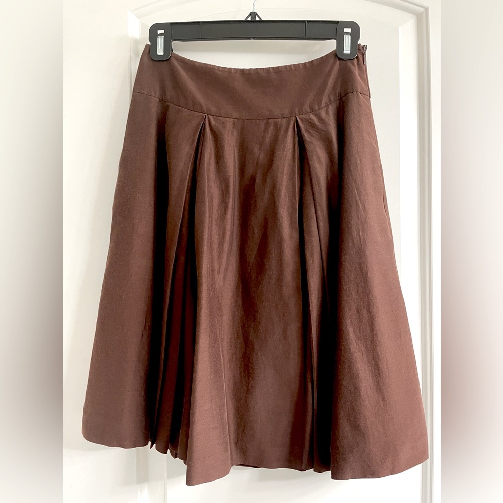 Banana Republic Pleated Silk Blend Skirt